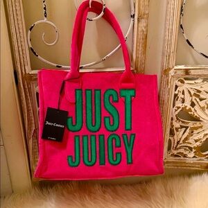 Juicy Couture Pink Tote with Green Accents